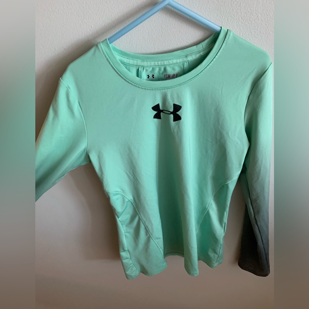 Under Armour Aqua Fitted Shirt long sleeve mint green kids S